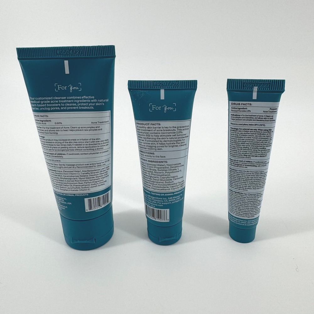 MDacne Customized Skincare Set Blue Acne Treatm Cleanser Moisturizer Night Cream - Picture 2 of 8